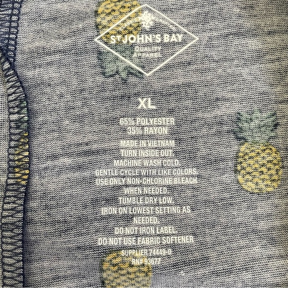St. John’s Bay Navy with Pineapple Print Tank - XL - Picture 3 of 5